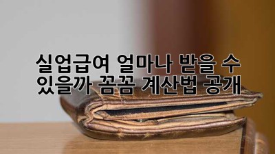 실업급여💰 얼마나 받을 수 있을까? 꼼꼼 계산법 공개!